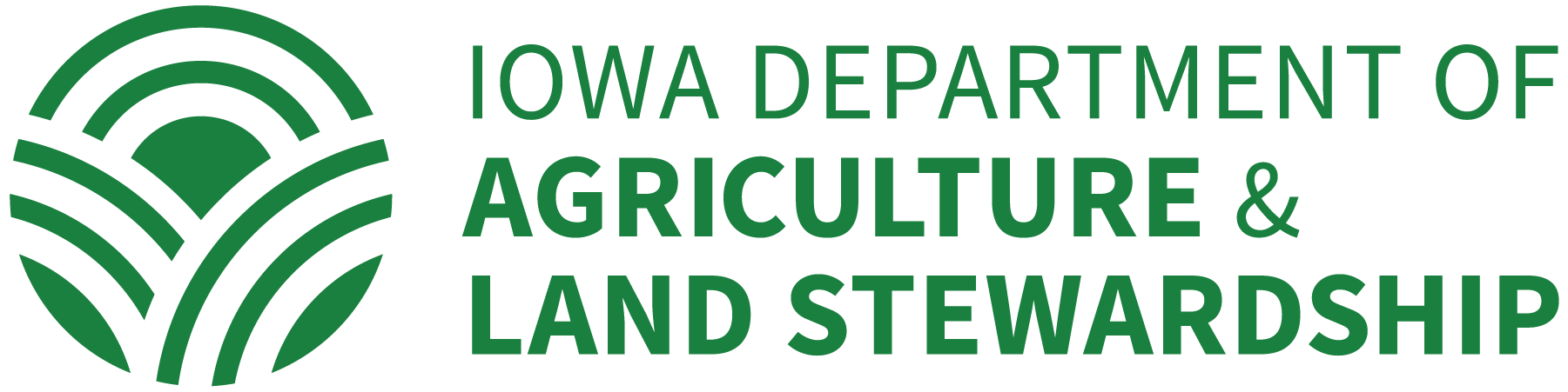 The Iowa Dept. of Agriculture and Land Stewardship's logo, which consists of the department's name in green letters.