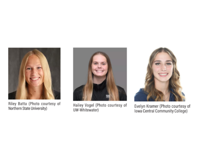 Headshots of all three athletes
